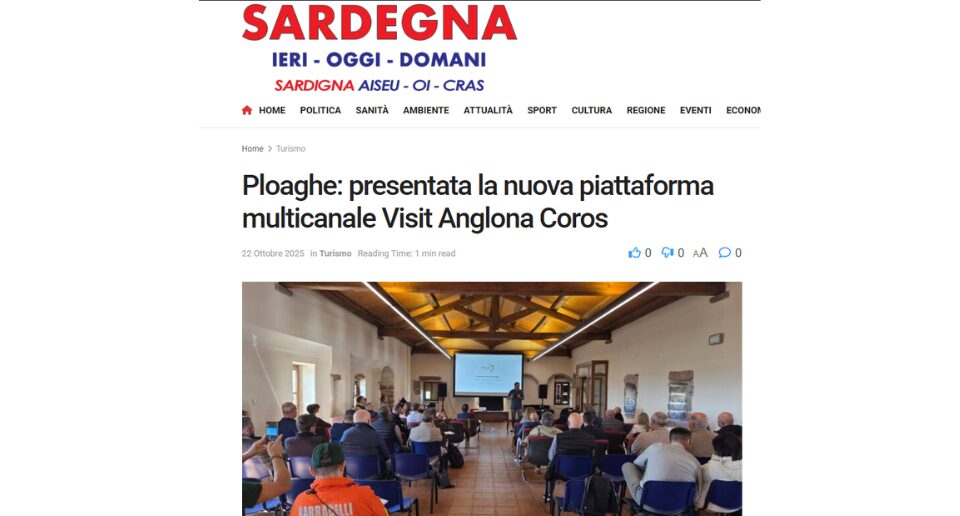 Ploaghe: presentata la nuova piattaforma multicanale “Visit Anglona Coros” — la notizia su Sardegna Ieri Oggi Domani